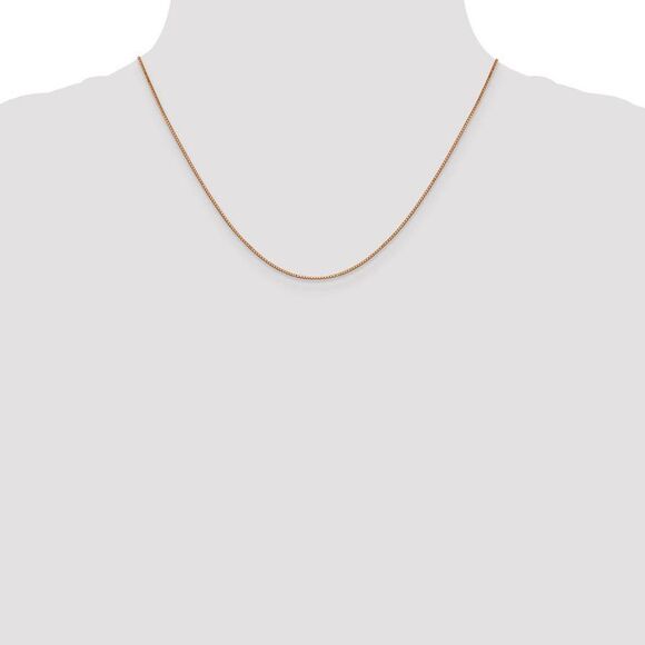 0.9mm, 14k Rose Gold, Box Chain Necklace, 18 Inch - Picture 2 of 8